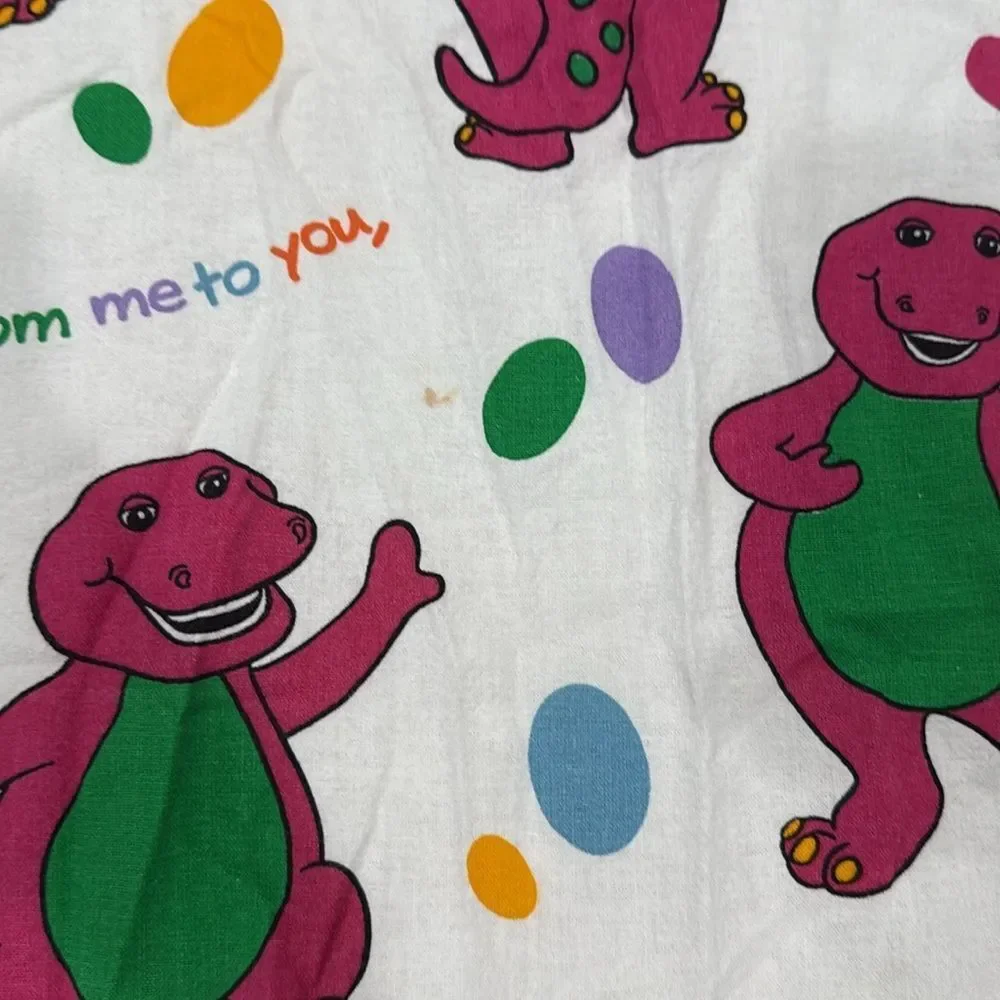 Barney Vintage 90’s Y2K Full Sheet Cotton 1992